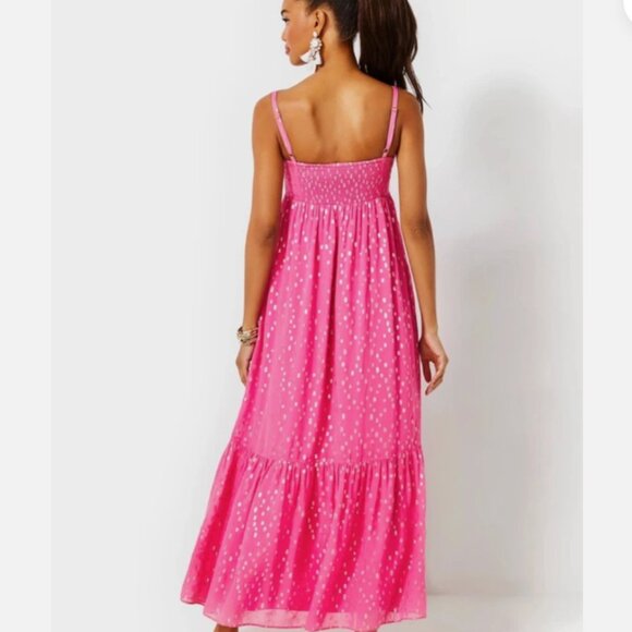Lilly Pulitzer Hiedi Maxi Dress Aura Pink Size 4 - Picture 2 of 11